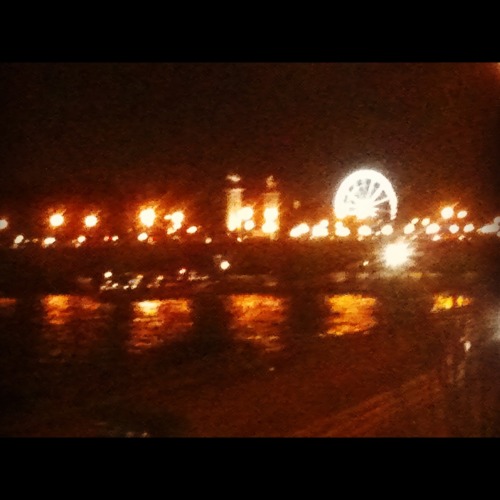 The Seine in front of my place tonight, looking towards Place de la Concorde with Ferris Wheel. 