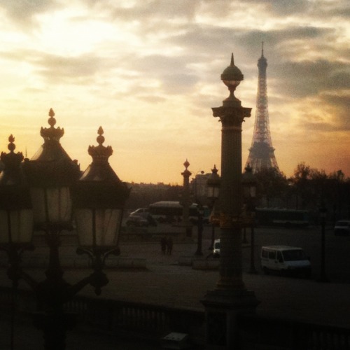 Place de la Concorde, dusk. 